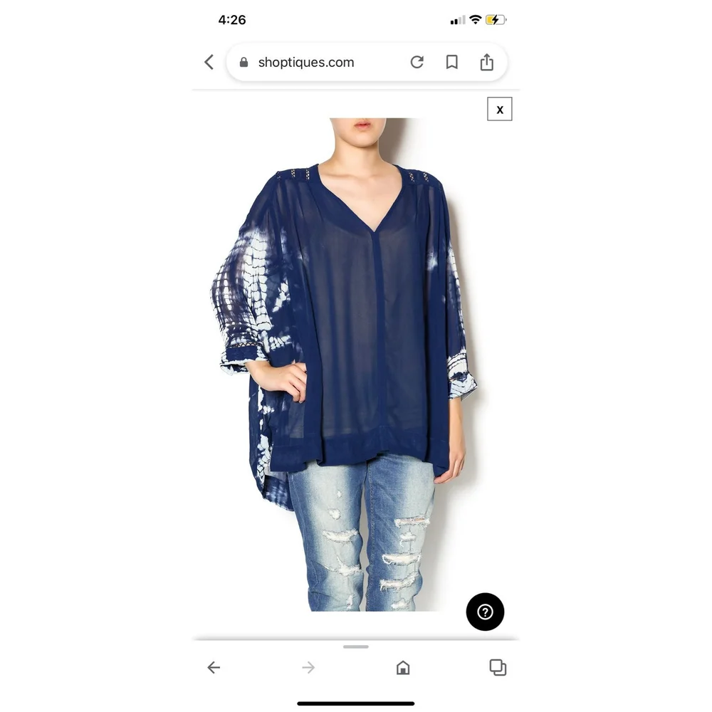 FREE PEOPLE TIE DIE TOP SMALL (OVERSIZED)